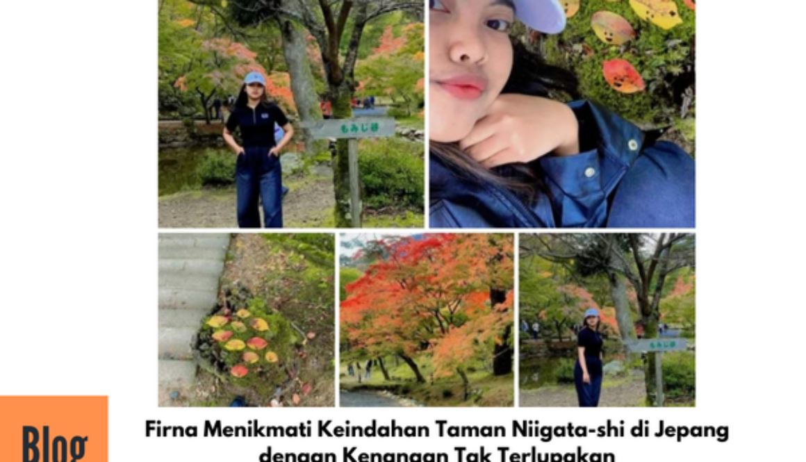 Firna menikmati keindahan pemandangan di Jepang