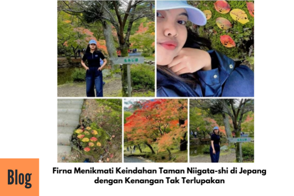 Firna menikmati keindahan pemandangan di Jepang
