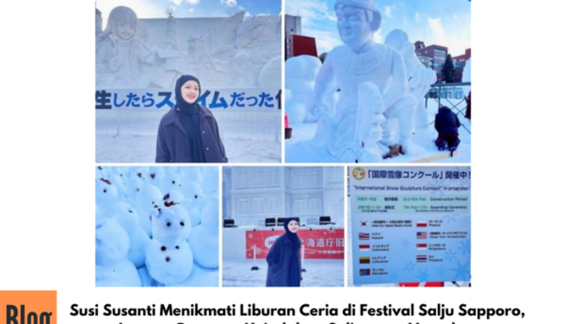 Susi Susanti Menikmati Liburan Ceria di Festival Salju Sapporo, Jepang, Bersama Keindahan Salju yang Memukau