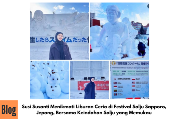Susi Susanti Menikmati Liburan Ceria di Festival Salju Sapporo, Jepang, Bersama Keindahan Salju yang Memukau