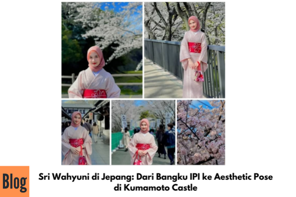 Sri Wahyuni Pose Estetik di Kumamoto Castle Jepang