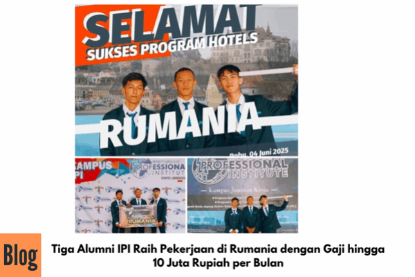 Tiga Alumni IPI Raih Pekerjaan di Rumania dengan Gaji hingga 10 Juta Rupiah per Bulan