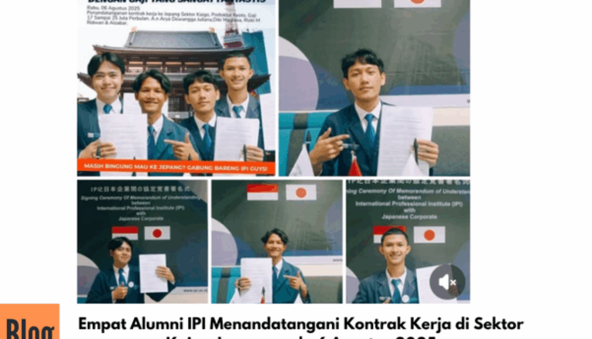 Empat Alumni IPI Menandatangani Kontrak Kerja di Sektor Kaigo Jepang pada 6 Agustus 2025