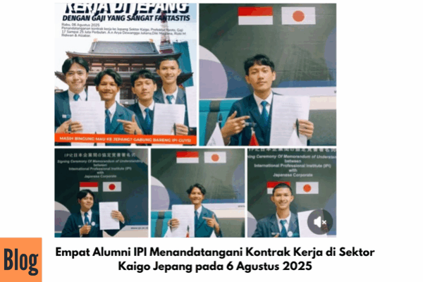 Empat Alumni IPI Menandatangani Kontrak Kerja di Sektor Kaigo Jepang pada 6 Agustus 2025