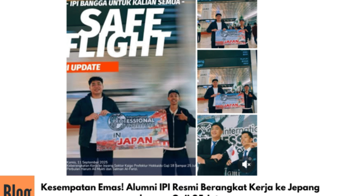 Kesempatan Emas! Alumni IPI Resmi Berangkat Kerja ke Jepang dengan Gaji 25 Juta