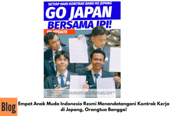 Empat Anak Muda Indonesia Resmi Menandatangani Kontrak Kerja di Jepang, Orangtua Bangga!