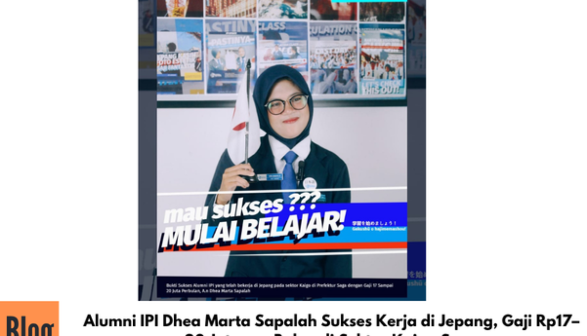 Alumni IPI Dhea Marta Sapalah Sukses Kerja di Jepang, Gaji Rp17–20 Juta per Bulan di Sektor Kaigo Saga